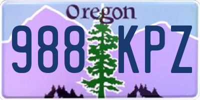 OR license plate 988KPZ