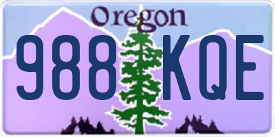 OR license plate 988KQE