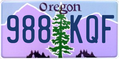 OR license plate 988KQF