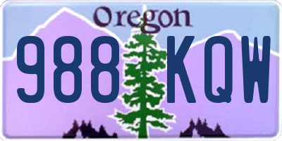 OR license plate 988KQW