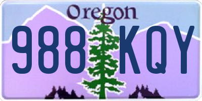 OR license plate 988KQY