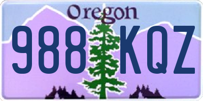 OR license plate 988KQZ
