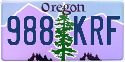 OR license plate 988KRF