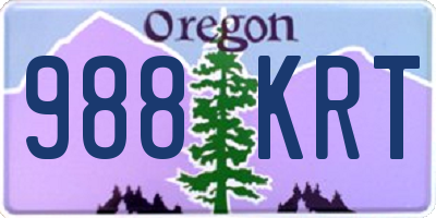 OR license plate 988KRT