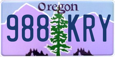 OR license plate 988KRY