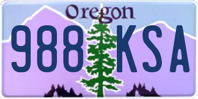 OR license plate 988KSA