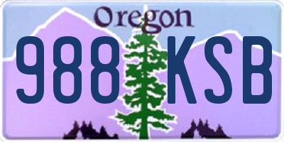 OR license plate 988KSB