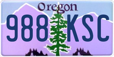 OR license plate 988KSC