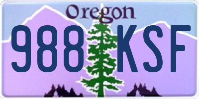 OR license plate 988KSF