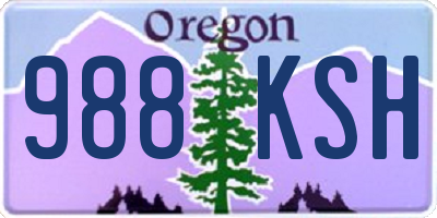 OR license plate 988KSH