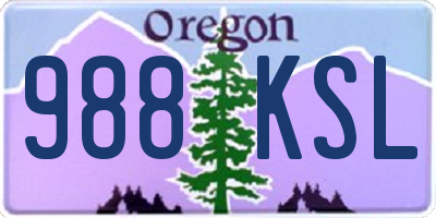 OR license plate 988KSL