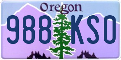 OR license plate 988KSO
