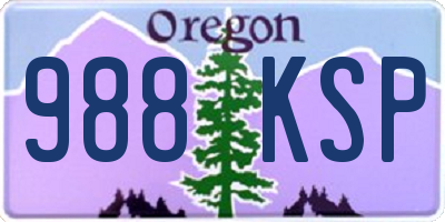 OR license plate 988KSP