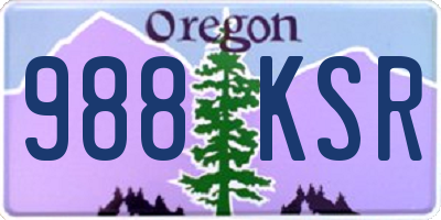 OR license plate 988KSR