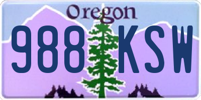 OR license plate 988KSW