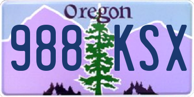 OR license plate 988KSX
