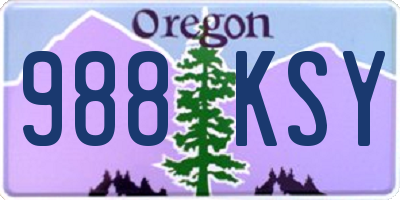 OR license plate 988KSY