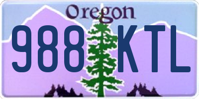 OR license plate 988KTL