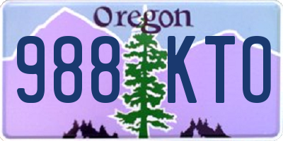 OR license plate 988KTO