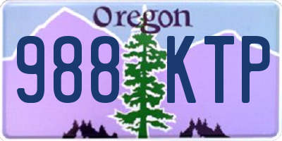 OR license plate 988KTP