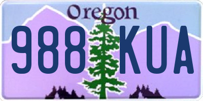 OR license plate 988KUA