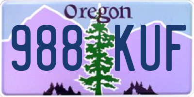 OR license plate 988KUF