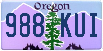 OR license plate 988KUI