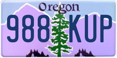 OR license plate 988KUP