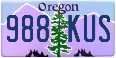 OR license plate 988KUS