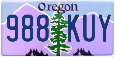 OR license plate 988KUY