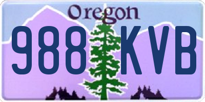 OR license plate 988KVB