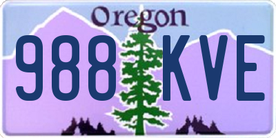 OR license plate 988KVE