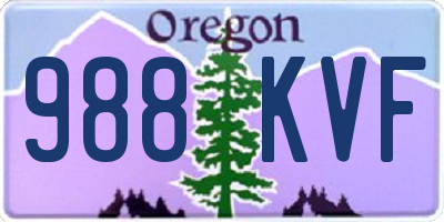 OR license plate 988KVF