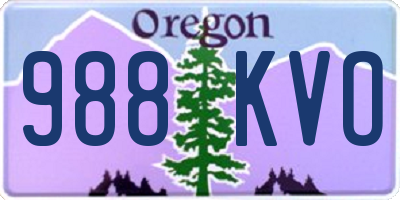 OR license plate 988KVO