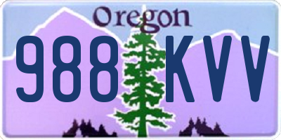 OR license plate 988KVV