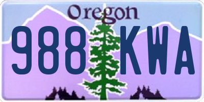 OR license plate 988KWA