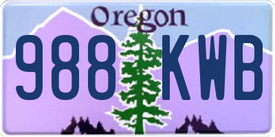 OR license plate 988KWB