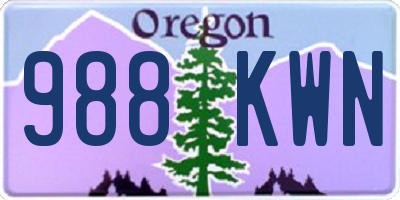 OR license plate 988KWN