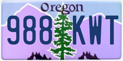 OR license plate 988KWT