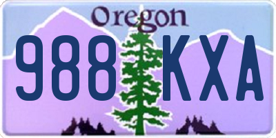 OR license plate 988KXA
