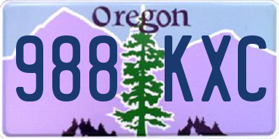 OR license plate 988KXC