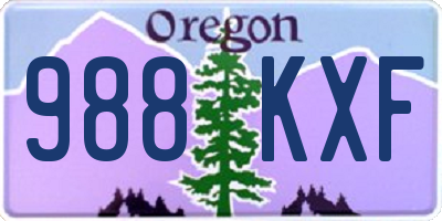OR license plate 988KXF