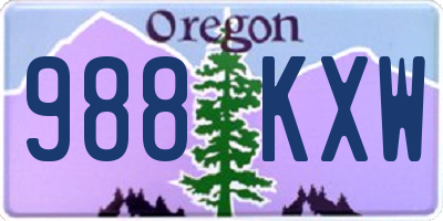 OR license plate 988KXW