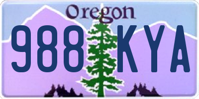 OR license plate 988KYA