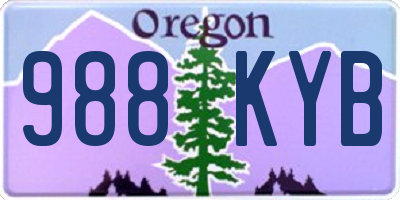 OR license plate 988KYB