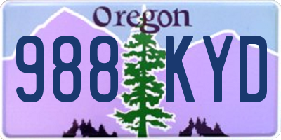 OR license plate 988KYD