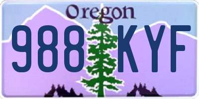 OR license plate 988KYF