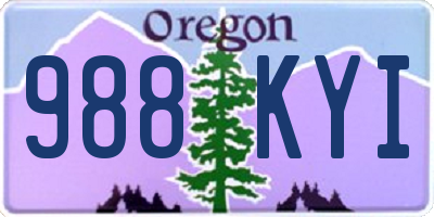 OR license plate 988KYI