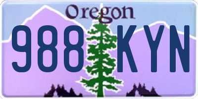 OR license plate 988KYN