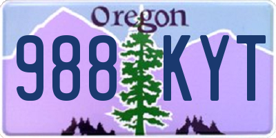 OR license plate 988KYT